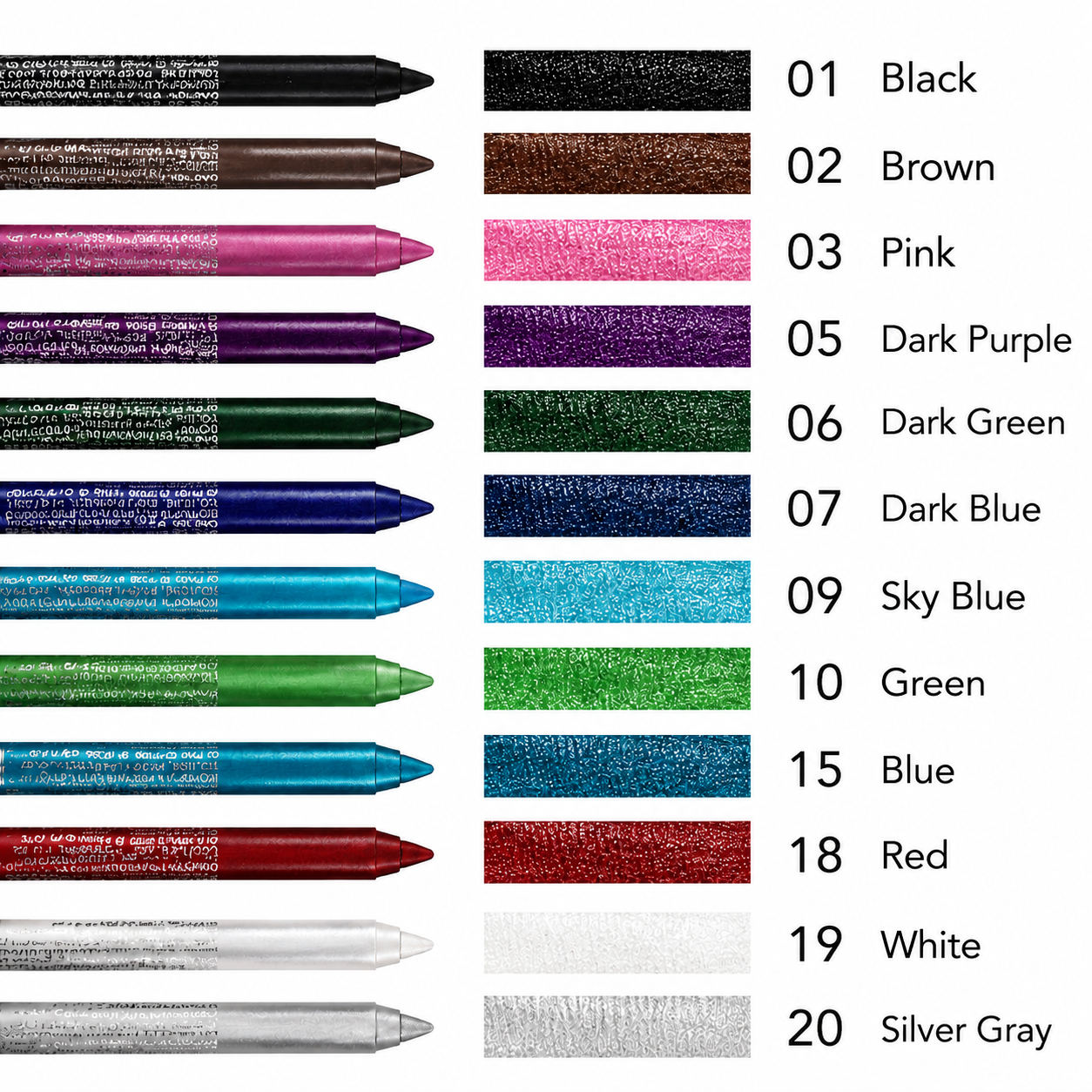 LBMLBM™ Eyeliner Pencil Waterproof Colored Paste Liners with Metallic & Shimmer Finishes Smudge-Proof