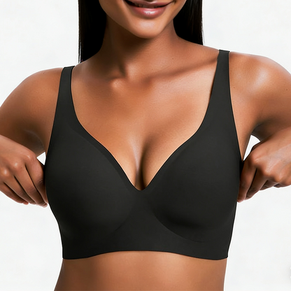 🎅Christmas Sale Day! LBMLBM Wireless Womens Comfortable Wireless Bras Push Up Bralettes Seamless Tshirts Bras Deep V🎄