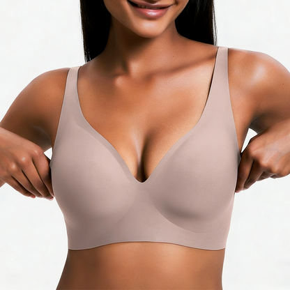 🎅Christmas Sale Day! LBMLBM Wireless Womens Comfortable Wireless Bras Push Up Bralettes Seamless Tshirts Bras Deep V🎄