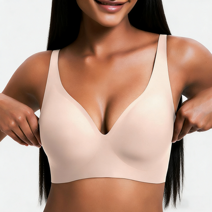 🎅Christmas Sale Day! LBMLBM Wireless Womens Comfortable Wireless Bras Push Up Bralettes Seamless Tshirts Bras Deep V🎄