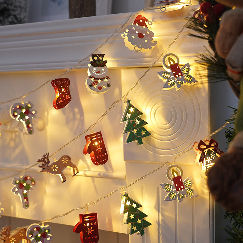 🔥Enchanting LED Christmas String Lights: Glitter Ornaments🎄, Stars & Gift Shapes✨,Santa Claus🎅, Reindeer🦌