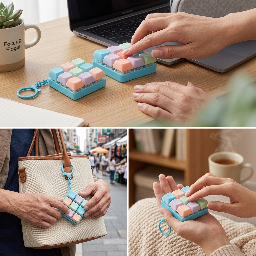 LBMLBM™  Stress Relief Mini Keyboard Keychain Fidget Toy